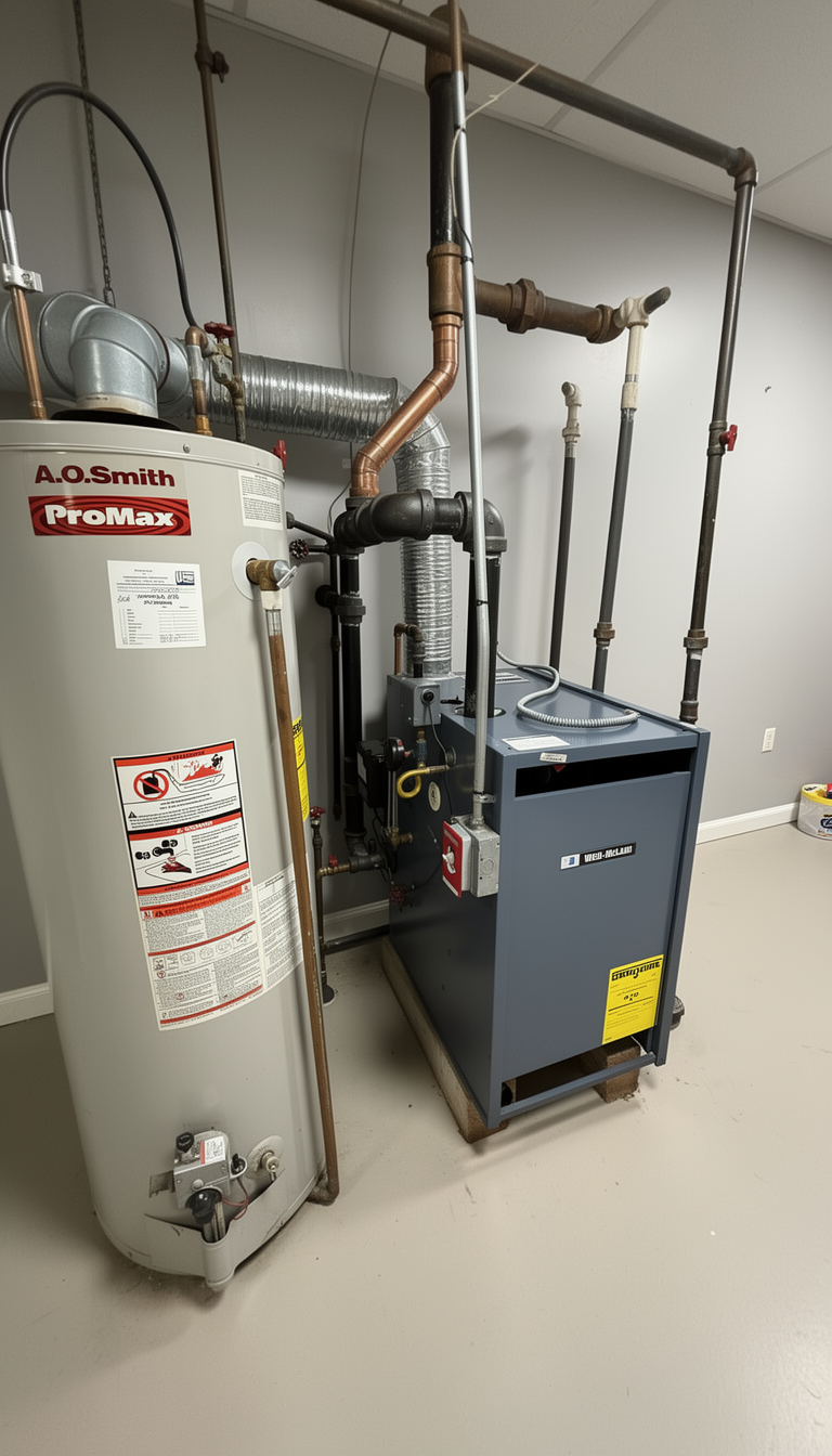 New Atlantic boiler and water heater installation