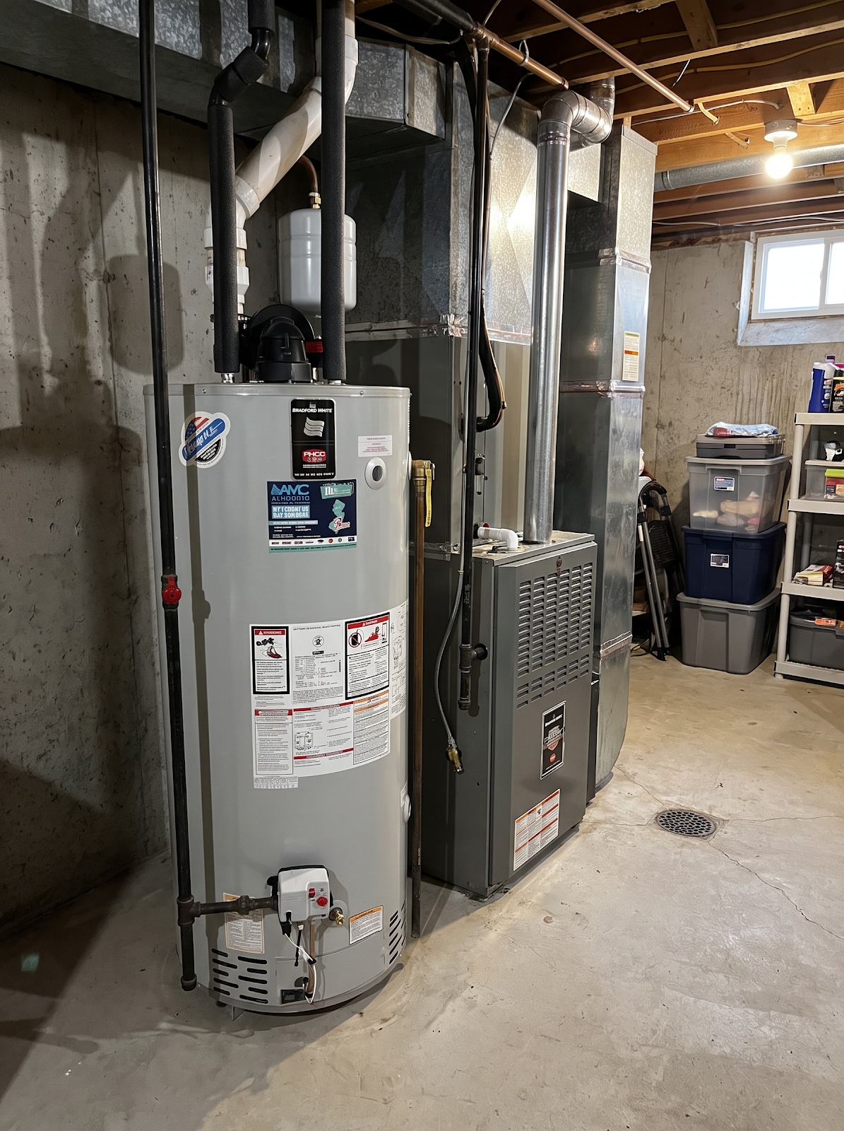 Atlantic technician installing two new water heaters