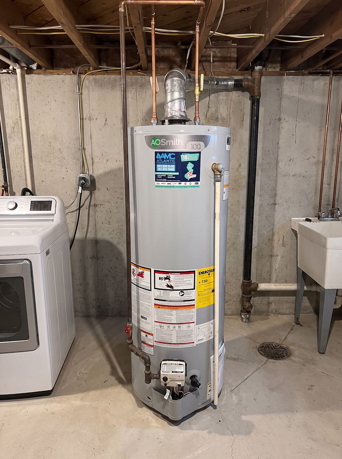 New A.O. Smith water heater installed by Atlantic
